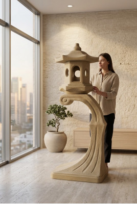 Luucht Bausseleucht Gaart Terrassesteng Skulptur Figur Luucht Beliichtung Nei