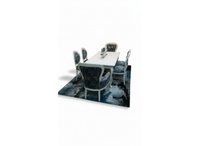 Iessdësch Designer Sëtz Lehnstull Stull Garnitur Dësch + 4 Stull Set Iesssall.