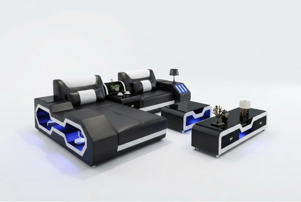 Virdeeler Luxus Couch Ecksofa Wunngären Multifunktions Couchen Sofa USB Liicht