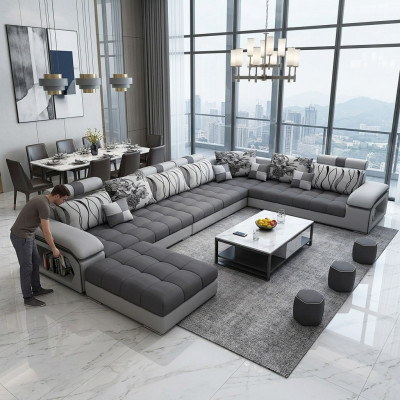 Wunnlandschaft Textil Sofa Canapé Polstersëtz Canapéen Sofae U Form Designer Garnitur