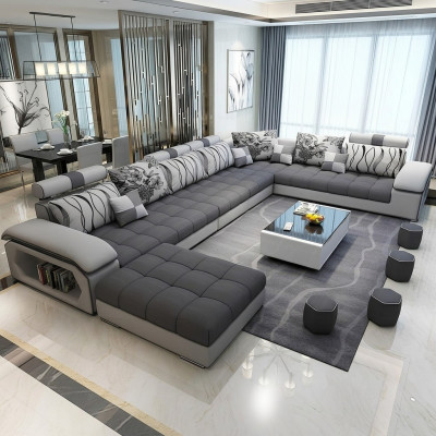 Wunnlandschaft Textil Sofa Canapé Polstersëtz Canapéen Sofae U Form Designer Garnitur