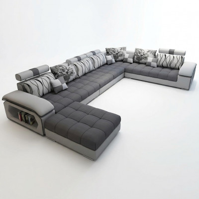 Wunnlandschaft Textil Sofa Canapé Polstersëtz Canapéen Sofae U Form Designer Garnitur