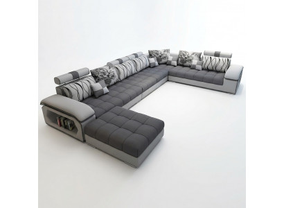 Wunnlandschaft Textil Sofa Canapé Polstersëtz Canapéen Sofae U Form Designer Garnitur