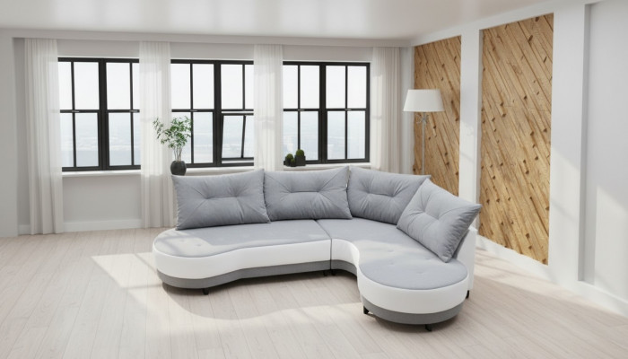 Polstersofa Loungesofa Canapé Sëtzgrupp Wunnzëmmer mat Këssen Sofa L-Form