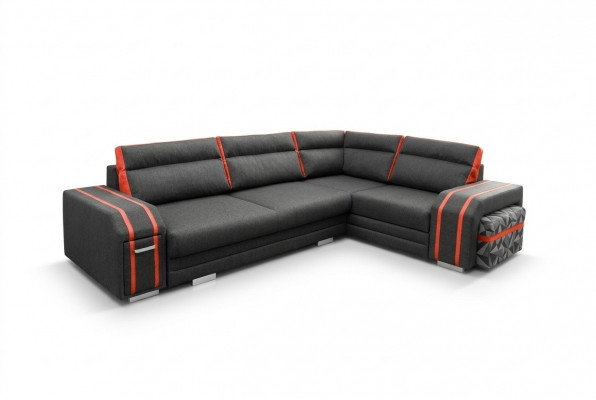 Polstersofa Lounge Sofa Canapé Sitzgrupp Wunnzëmmer Këssen Canapé Eckcanapé