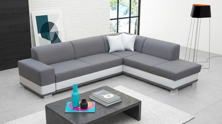 Polstersofa Loungesofa Sëtzgrupp Couch Stuff mat Këssen L-Form Sofa