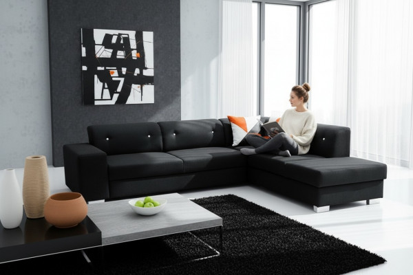 Wunnlandschaft Eckcouch Sofa Bettkëscht Polstersofa Canapé Sofa L-Form