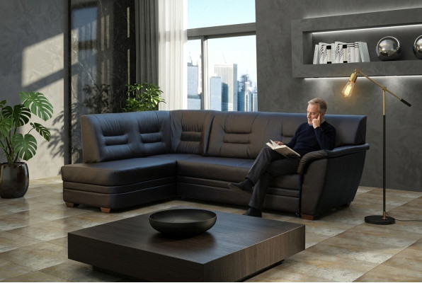 Wunnlandschaft Ecksofa mat Bettkëschte Polstersofa Couche Eckcouche Sofa L-Form