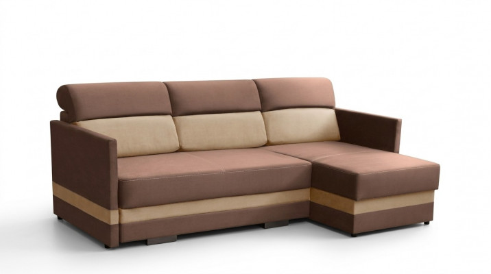 Ecksofa mat Schlofplaz Bettfunktioun Këscht Bett Sofa Wunnlandschaft