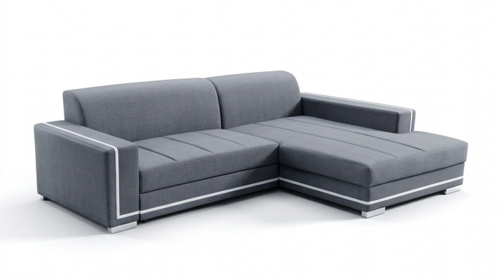 Ecksofa mat Schlooffunktioun Bettnfunktion Këscht Sofa Canapé Wohnlandschaft Bett