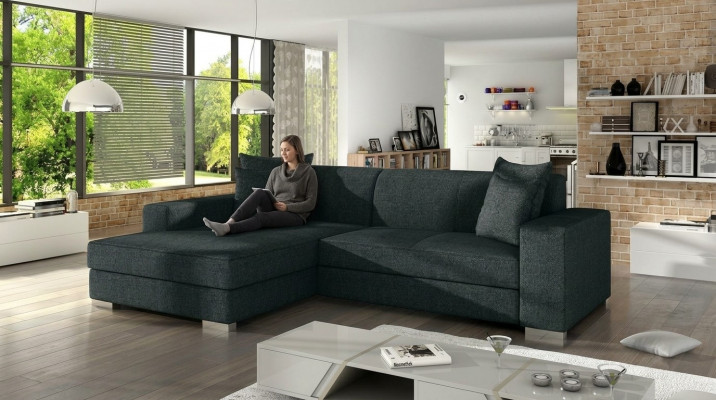 Schlofcanapé Eck-Canapé Couch Bettfunktioun Polster Eck-Garnitur Nei Schlaffunktioun