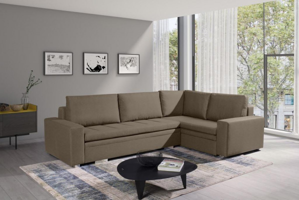 Modern Eckcouch Wunnzëmmer Textil Stoff Schlofcouch Canapé Wunnlandschaft Polster.