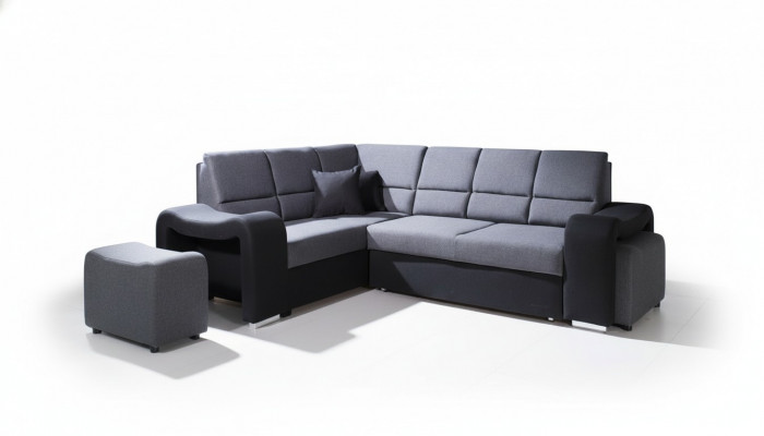 Canapé Schlofschlofcouch Designer Canapé Bettfunktioun Bettkëscht Eckcanapé Canapéen Canapé Stoff