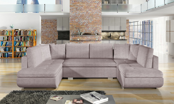 XXL Wunnlandschaft Ecksofa Sofa Couch Polster Garnitur Eck Designer Nei Stoff