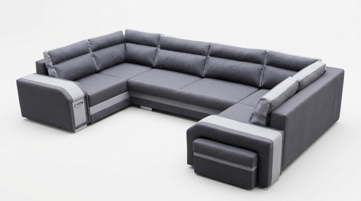 XXL Wunnlanschaft Ecksofa Sofa Canapé Polster Garnitur Eck Designer U-Form Nei