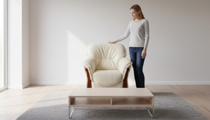 Klasseschen Fotell Fernseh Sofa 1 Sëtz Couch Designer Textil Sofa Polster