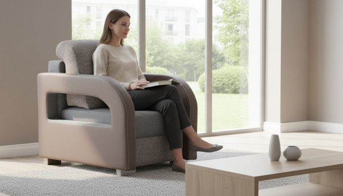 Fauteuil Fernsee-Couch 1 Gréisst Canapé Designer Textilstoff Couche Polster Entspanen