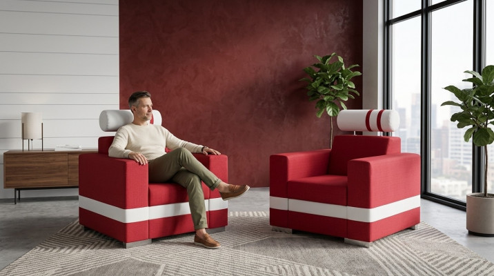 Iesszëmmer Stull 1 Setzer Fauteuil Holz Luxus Klass Miwwelen Design Canapé