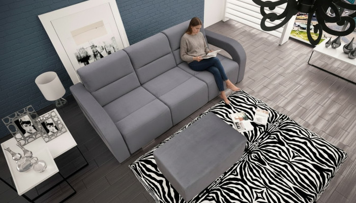 3-Sëtz Luxus Sofa Couch Blo Wunnzëmmer Kanzlei Miwwelen