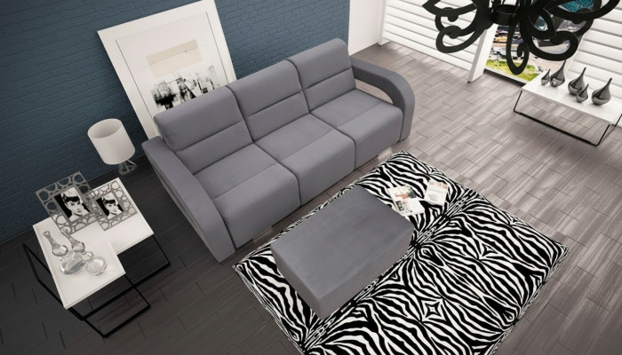 3-Sëtz Luxus Sofa Couch Blo Wunnzëmmer Kanzlei Miwwelen