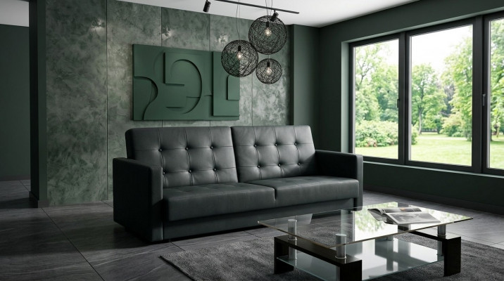 Schlofzofa Polster Garnitur Bettfunktioun 3 Sëtz Nei Stoff Sofa Couch Textil