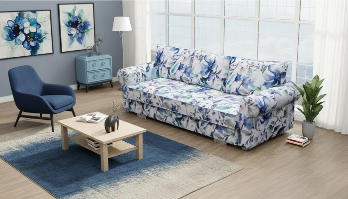 Couch Schlofssofa Sofa Blummen Wunnlandschaft Bettkëscht Couchen Sofa