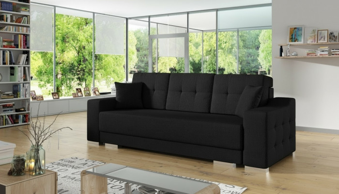3 Sëtz Sofa Canapé Textil Stoff Schloffunktion Schlofzofa Nei Polster Garnitur Nei