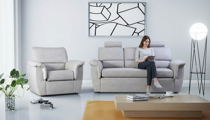 3 Sëtz Sofa Couch Polster Garnitur Bettfunktioun Schlofssofa Couchen Këscht Nei