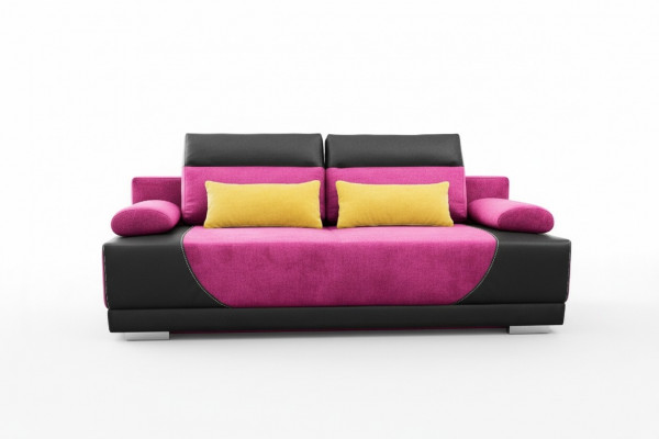 Schlofcanapé Stoff Nei Garnitur Bettfunktioun 3 Sëtz Canapé Couch Textil Polster