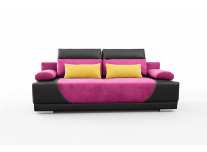 Schlofcanapé Stoff Nei Garnitur Bettfunktioun 3 Sëtz Canapé Couch Textil Polster