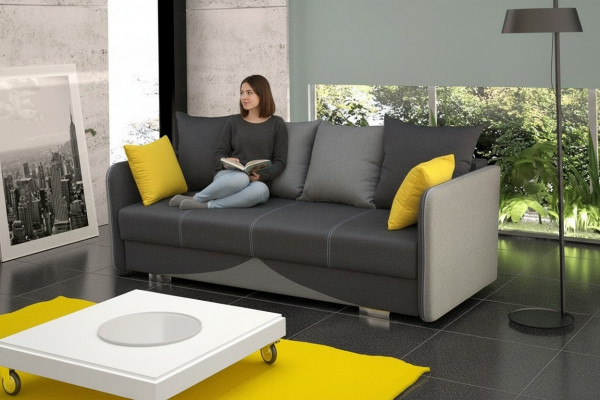 Textilpolster Stoff Garnitur Bettfunktioun Schlofschofas Neit 3-Sëtzer Sofa Couch