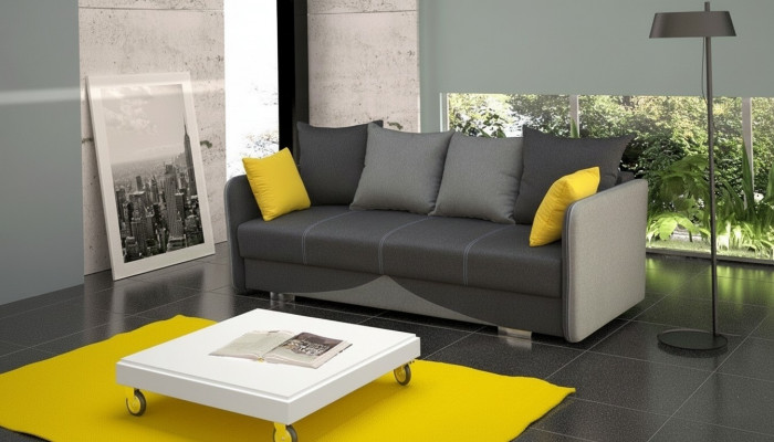 Textilpolster Stoff Garnitur Bettfunktioun Schlofschofas Neit 3-Sëtzer Sofa Couch