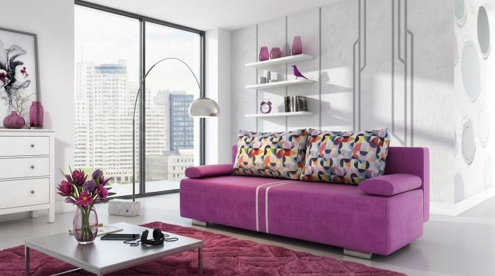 Schlofsofa Stoff Sofa Canapé Textil Polster Nei Garnitur Bettfunktion 3 Sëtz