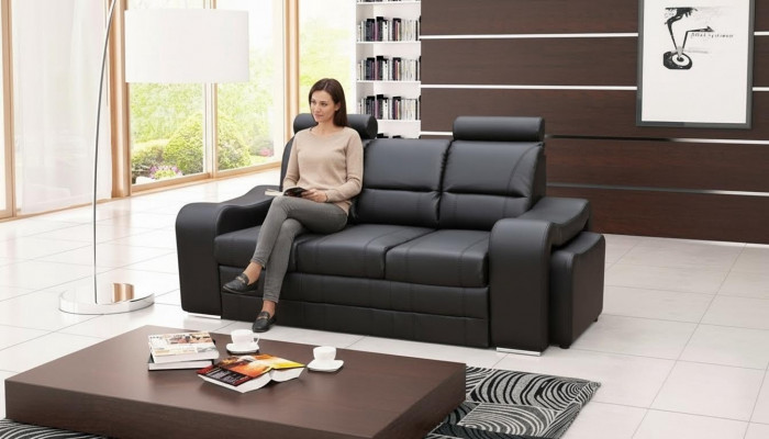 3-Sëtz Sofa Couch Polster Couchen Sofas 3-Sëtz mat Hocker Garnitur Polster
