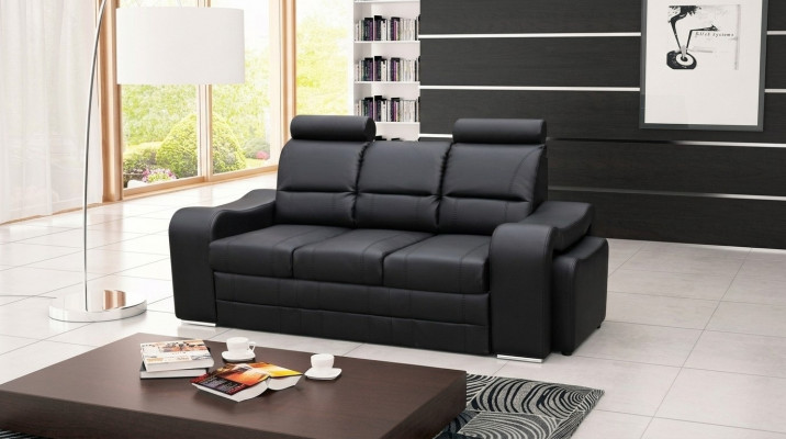 3-Sëtz Sofa Couch Polster Couchen Sofas 3-Sëtz mat Hocker Garnitur Polster