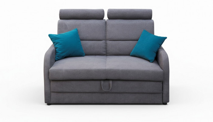2-Sëtz Sofa Couch Sofas Textil Polster Stoff Garnitur Bettfunktioun Schlafsofa