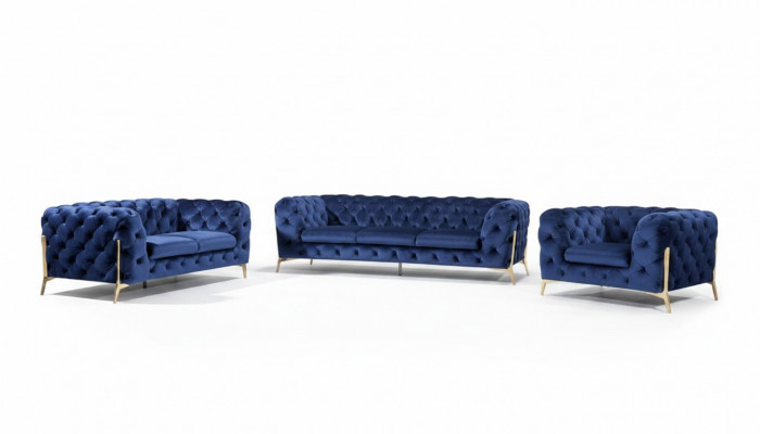 Luxus Textil Stoff Sofa Couch Polster Sëtz 3+1 Garnitur Chesterfield Garnituren