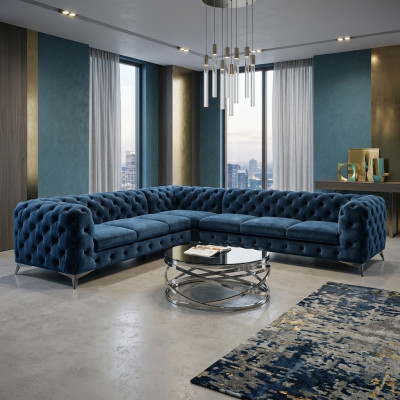Samt Eck Luxus Chesterfield Canapé Këssen Eck Couches Sëtz Canapé Sofas