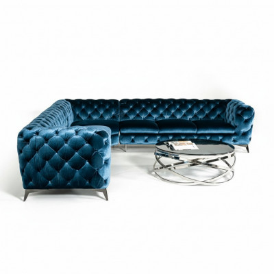 Samt Eck Luxus Chesterfield Canapé Këssen Eck Couches Sëtz Canapé Sofas
