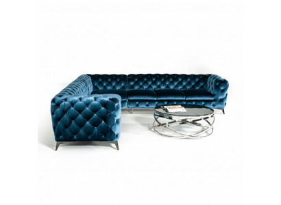 Samt Eck Luxus Chesterfield Canapé Këssen Eck Couches Sëtz Canapé Sofas