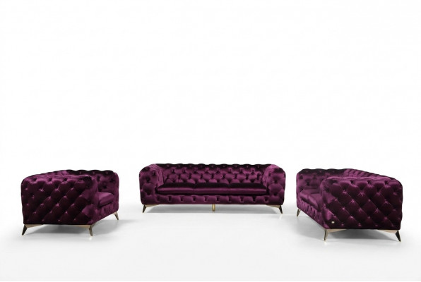 XXL Grouss Canapé Couch Chesterfield 3-Sëtzer Polster Couchen Sëtz Dräi Textil Stoff