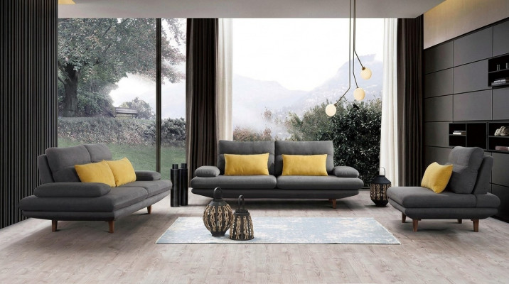 Sofa Canapé Polster Sëtz Design Garnitur 3+2+1 Textil Canapéën Canapéen Stoff