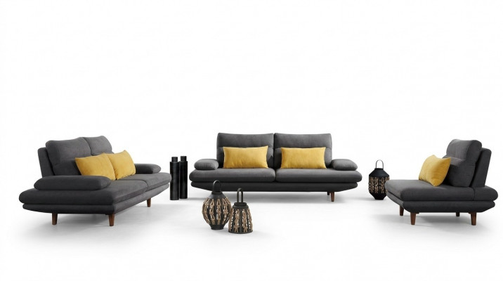 Sofa Canapé Polster Sëtz Design Garnitur 3+2+1 Textil Canapéën Canapéen Stoff