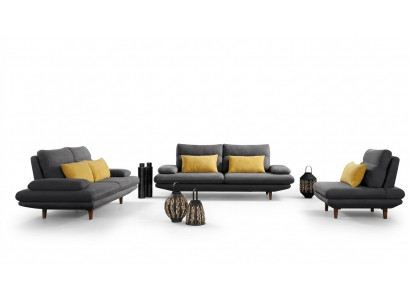 Sofa Canapé Polster Sëtz Design Garnitur 3+2+1 Textil Canapéën Canapéen Stoff
