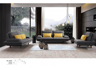 Sofa Canapé Polster Sëtz Design Garnitur 3+2+1 Textil Canapéën Canapéen Stoff
