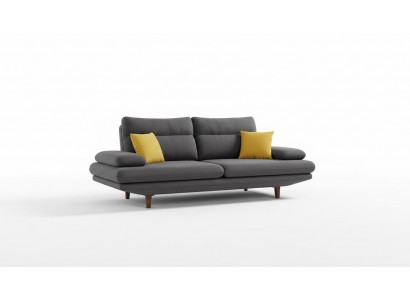 Dräisëtzer Designersofa Couch 3 Sëtz Këssen Lieder Couchen Grouss Sofas Textil Nei