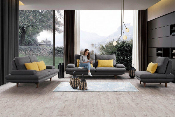Designer Sofa Canapé 2 Sëtz Polster Lieder Couchen Grouss Sofas Textil Nei