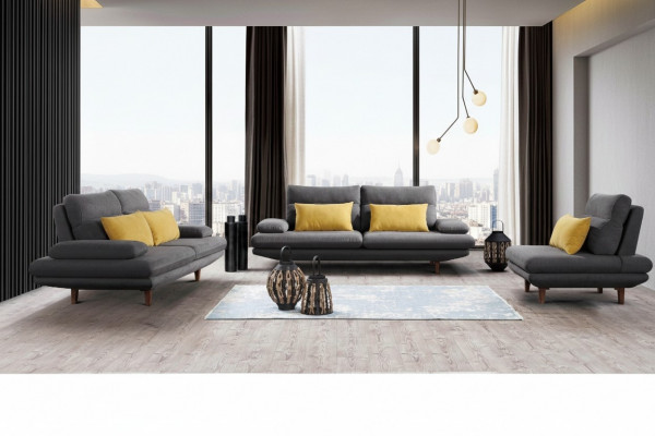 Designer Sofa Canapé 2 Sëtz Polster Lieder Couchen Grouss Sofas Textil Nei