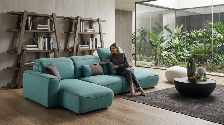 Italienesch Design Ecksofa Sëtz Polster Eck Garnitur Couchen EckeTextil