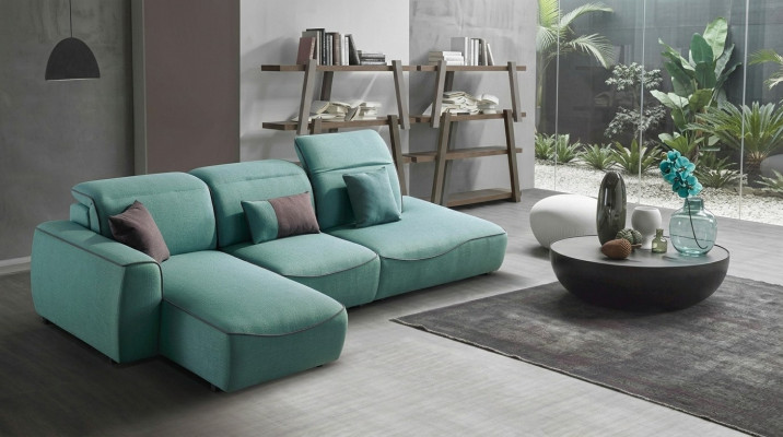 Italienesch Design Ecksofa Sëtz Polster Eck Garnitur Couchen EckeTextil